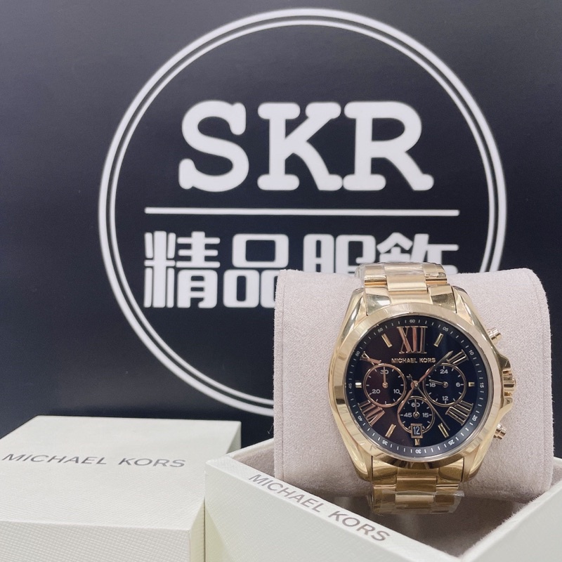 ［SKR精品服飾］Michael Kors MK5739 土豪金黑錶盤 三眼計時手錶