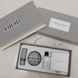 迪奧Dior千鳥格絲絨彩妝三件套口紅999/千鳥格氣墊/幸運風鈴香水7.5ml小樣禮盒套裝生日禮物