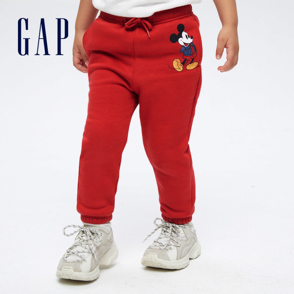 Gap 男幼童裝 Gap x Disney迪士尼聯名 刷毛棉褲-紅色(734813)