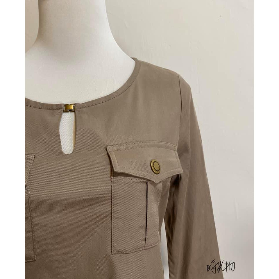 BOSCH卡其色七分袖洋裝 38碼 /// 時光物『精選優質二手服飾』1946/710
