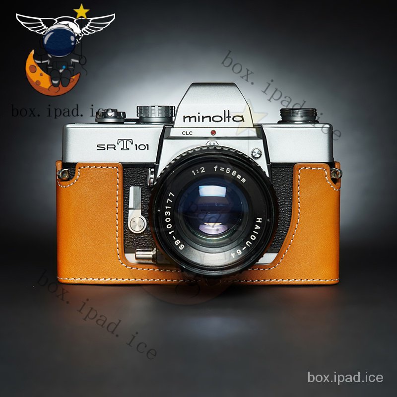 ♕美能達SRT101皮套相機包Minolta srt101膠片機真牛皮保護套 58WA