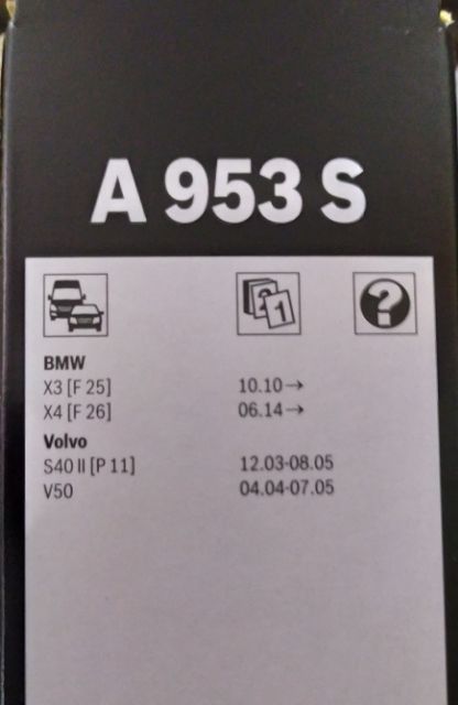 Bosch 雨刷 BMW X3/BMW X4(/Volvo V50/Volvo V40/Volvo S40雨刷A953S