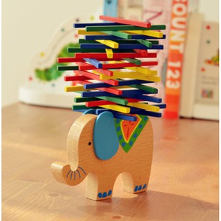 現貨出口德國遊戲 木製大象平衡木 爸媽親子遊戲兒童益智玩具