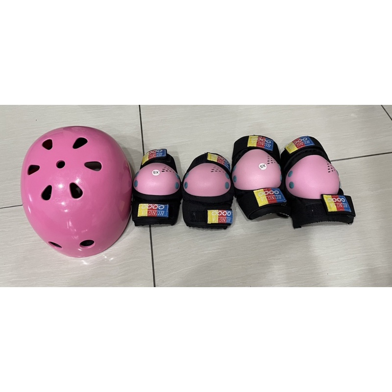滑步車護具 護具+安全帽 粉色xs