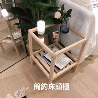 床頭櫃 ins北歐實木床頭櫃 簡易沙發邊幾床邊小桌子少女心網紅款簡約茶幾