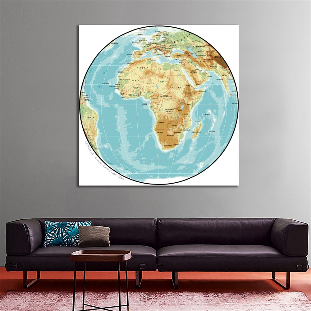 【現貨】非洲地圖-世界地圖大海報背景布牆裝飾
