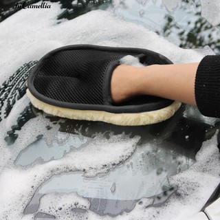 羊毛洗車手套擦車打蠟手套清潔拋光汽車用品毛絨熊掌