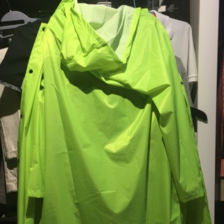 戶外連體加長版雨衣 螢光綠 反光 XL 適合170-175cm 也有透明L號 騎摩托車注意安全