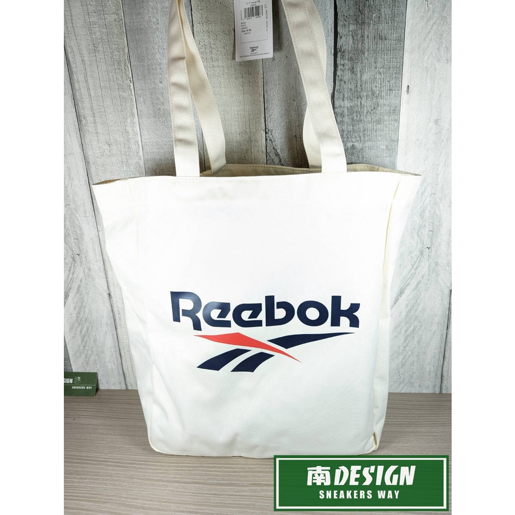 南🔥2022 9月 Reebok CL VT Canvas Tote Bag 肩背包 環保袋 米白 GK0672