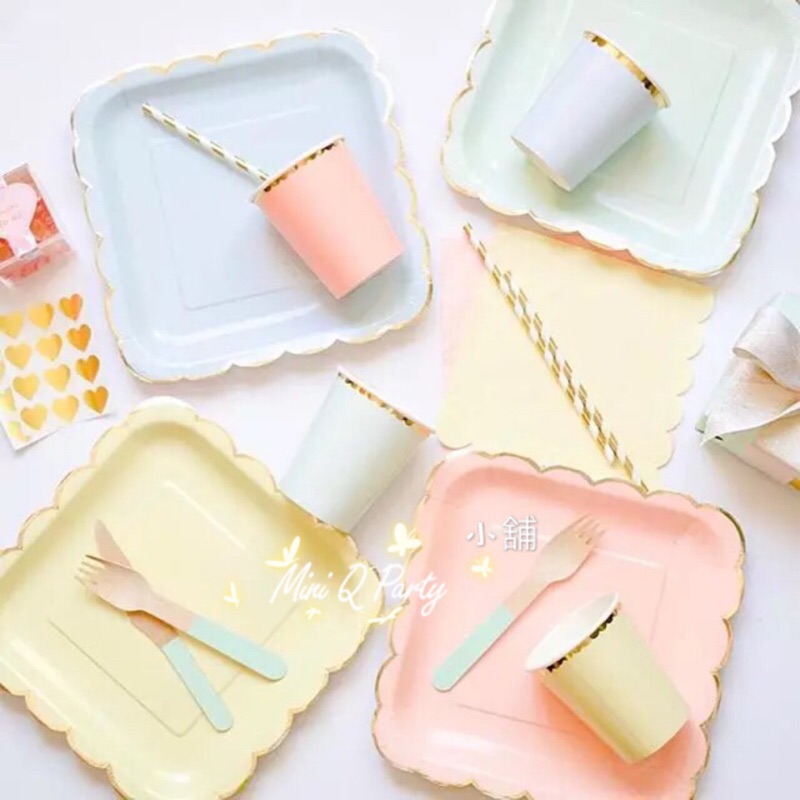 Mini Q party小舖 ［高檔派對餐具🍴］派對餐具 派對用品 一次性餐具 週歲 婚宴 下午茶 party 免洗盤