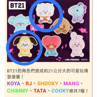 💕幸福屋💕日本正版景品 BT21 BTS 小狗 CHIMMY 羊駝 RJ 寶寶 Baby 治癒色 毛絨 玩偶 娃娃