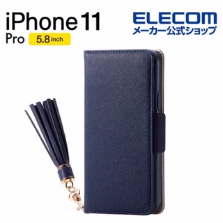 日本品牌 Elecom iPhone 11 Pro 保護皮套 手機殼 流蘇 吊飾 鏡子 衝擊吸收日本代購 空運