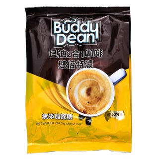 Buddy Dean 巴迪二合一咖啡-雙倍特濃 無糖 香濃好咖啡 (11.5g*單包) 保存日2023年11月