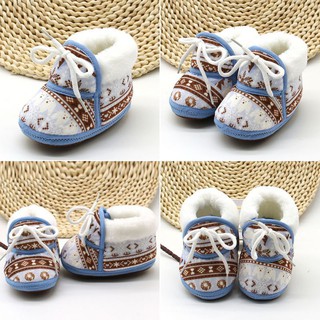 高領軟底鞋保暖可愛的寶寶圖案