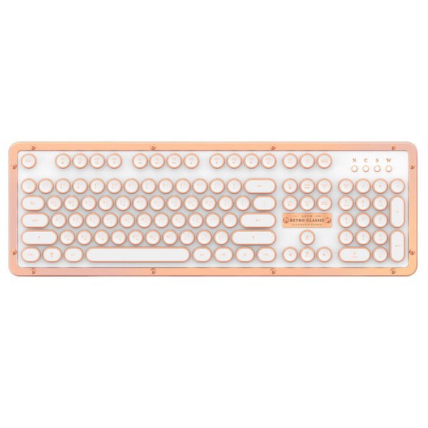 全新 AZIO RETRO CLASSIC POSH BT 牛皮復古打字機鍵盤（無線版）玫瑰白金 史上最低價