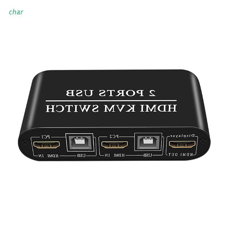 char 4K HDMI KVM切換器2端口USB手動切換盒鍵盤鼠標分配器
