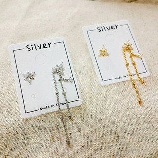 正韓飾品(K0016) 韓國製 不對稱水鑽垂式耳環 │ 現貨供應 可超商取貨付款/高雄自取