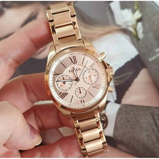 FOSSIL 羅馬三眼計時 經典滿鑽鋼帶 女錶 36/38MM 【 Watch On-line Store 】