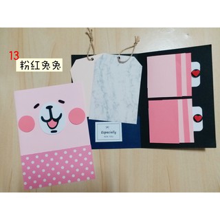 【手作】粉紅兔兔卡片 卡娜赫拉卡片 兔兔卡片 粉紅兔兔瀑布卡片 卡通卡片 迪士尼卡片 機關卡片 手工卡片 代洗照片 禮物
