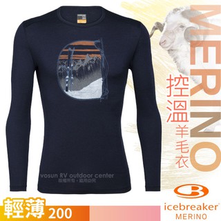 【Icebreaker】高峰爬昇_送》男 款三季控溫圓領長袖羊毛排汗衣 200 Oasis 衛生衣 T恤_105210