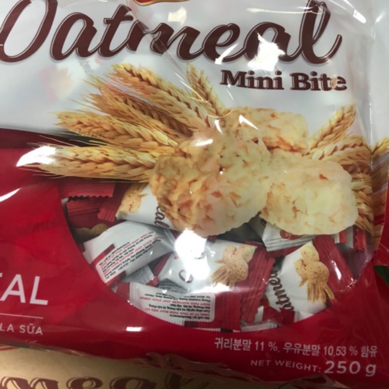 香兒店 現貨 韓國Richy Oatmeal Mini Bite 迷你燕麥餅乾250g 迷你燕麥餅乾