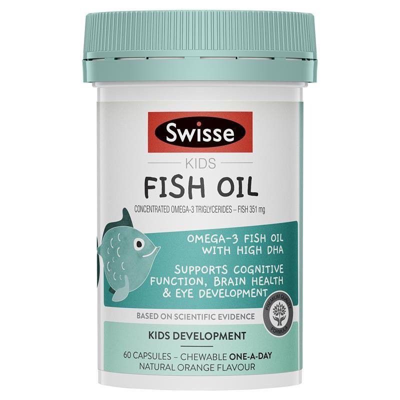 現貨 澳洲 Swisse-kids-FISH OIL 兒童 魚油 咀嚼膠囊 60粒 橘子口味