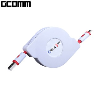 GCOMM micro-USB 強固型高速充電傳輸伸縮扁線 (1米)熱情紅