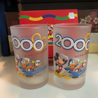 迪士尼 Disney 米奇 mickey 2000年 玻璃杯 對杯 水杯 杯子 茶杯