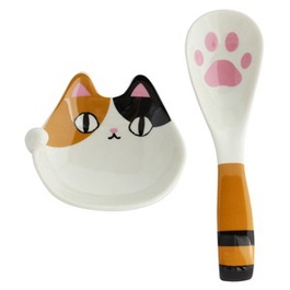 兒童湯匙 貓咪三兄弟 肉球貓掌湯匙1盒裝內含5組 貓咪圖案 造型湯匙  日本進口