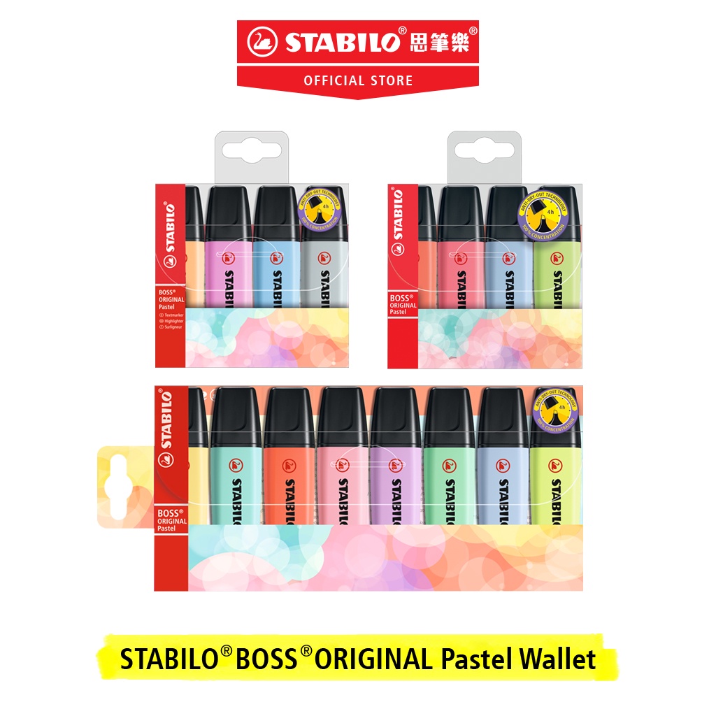 【STABILO思筆樂】BOSS ORIGINAL 波士經典螢光筆 (組合)  霓虹色系/馬卡龍色系/低飽和色系2024