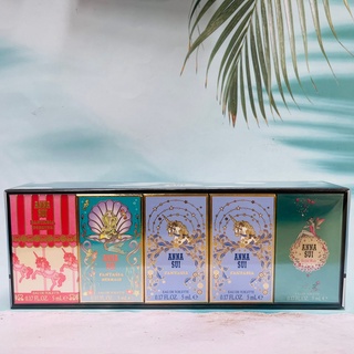 安娜蘇ANNA SUI 許願童話系列小香禮盒5件組 5ml*5入(粉紅獨角獸*1+獨角獸*2+美人魚*1+許願精靈*1)
