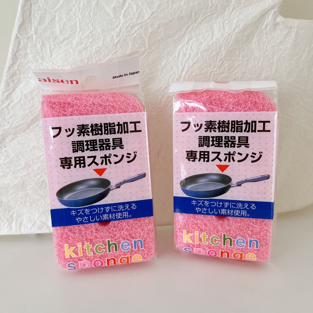 【AISEN】日本製不沾鍋專用清潔海綿 菜瓜布