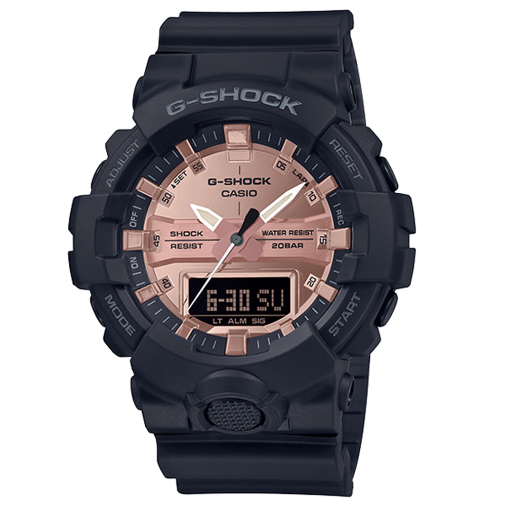 【CASIO】 G-SHOCK GA-800MMC-1A 雙顯熱銷系列/48mm/黑金【第一鐘錶眼鏡】