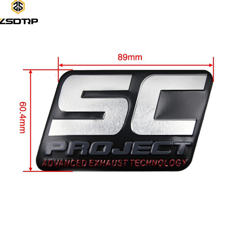 Zsdtrp 89mm*60.4mm SC PROJECT 摩托車排氣管耐熱徽章貼花摩托車