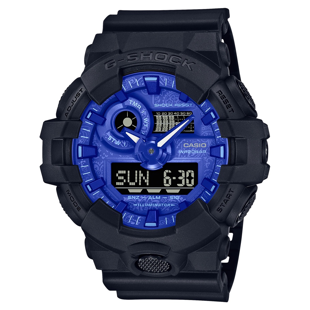 G-SHOCK / GA-700BP-1A / 卡西歐 CASIO [ 官方直營 ] - 大膽藍色 變形蟲紋路