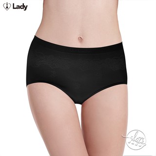 LADY 超彈力親膚無痕系列 高腰低衩三角褲 (黑色)