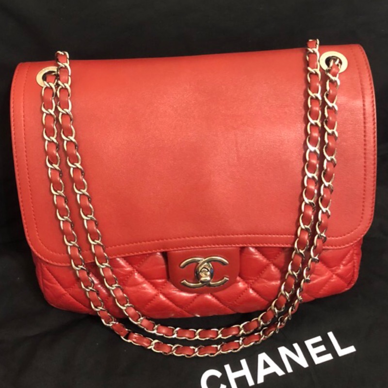 Chanel超美紅色復古牛皮孟買系列coco包