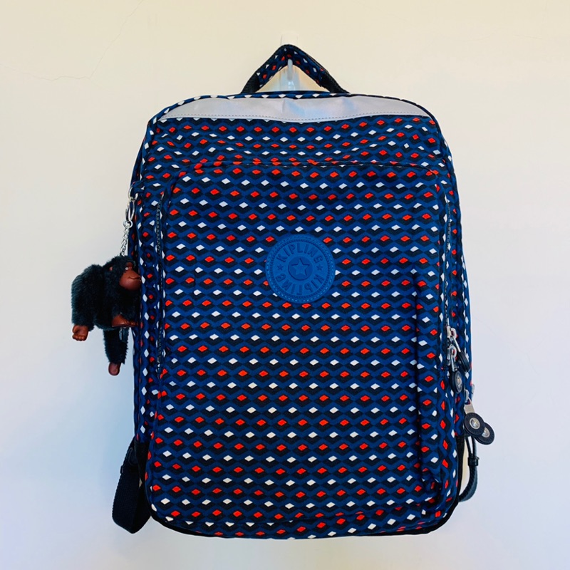 日本帶回 全新商品 KIPLING 藍色點點 超實用後背包 可放筆電