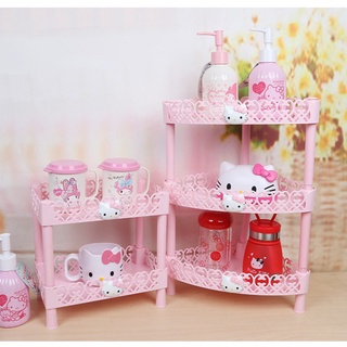 Hello kitty浴室梳妝檯桌面收納架 廚房架子 簡約置物架 收納架子 日式化妝品首飾收納架 免運