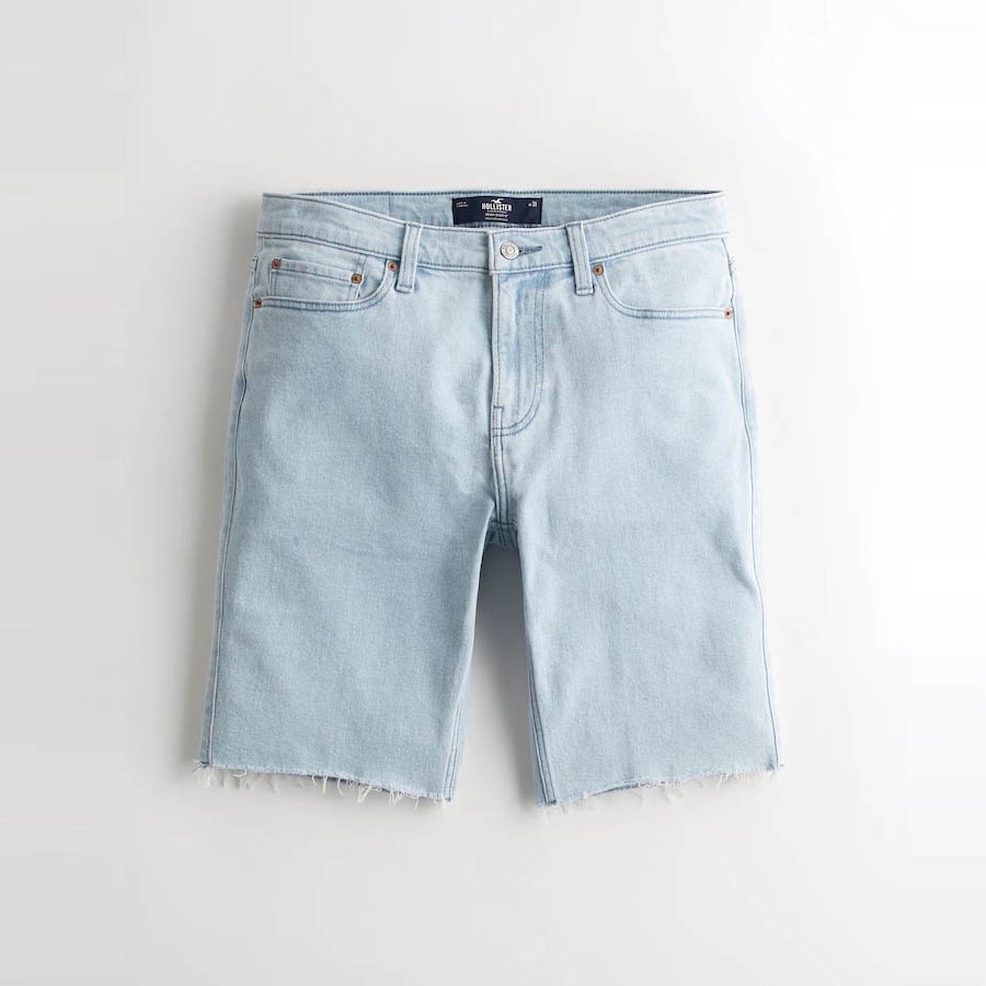 【HOLLISTER Co.】【HCO】HC男牛仔短褲9"毛邊淺藍 F02220707-21