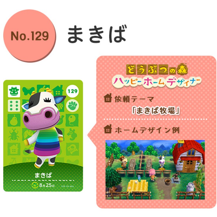 台灣現貨 日文 正版 動物森友會 動物之森 amiibo 卡片 No.129 Tipper 牛 牧牧