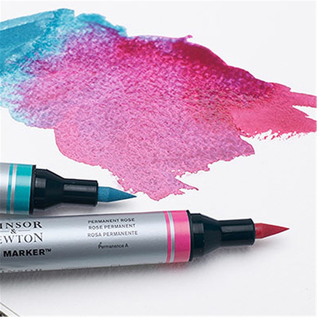 【板橋酷酷姐美術】牛頓winsor &amp;newton水彩雙頭麥克筆！高色粉製成！細頭、毛筆頭！ 共36色，可搭配水筆，水