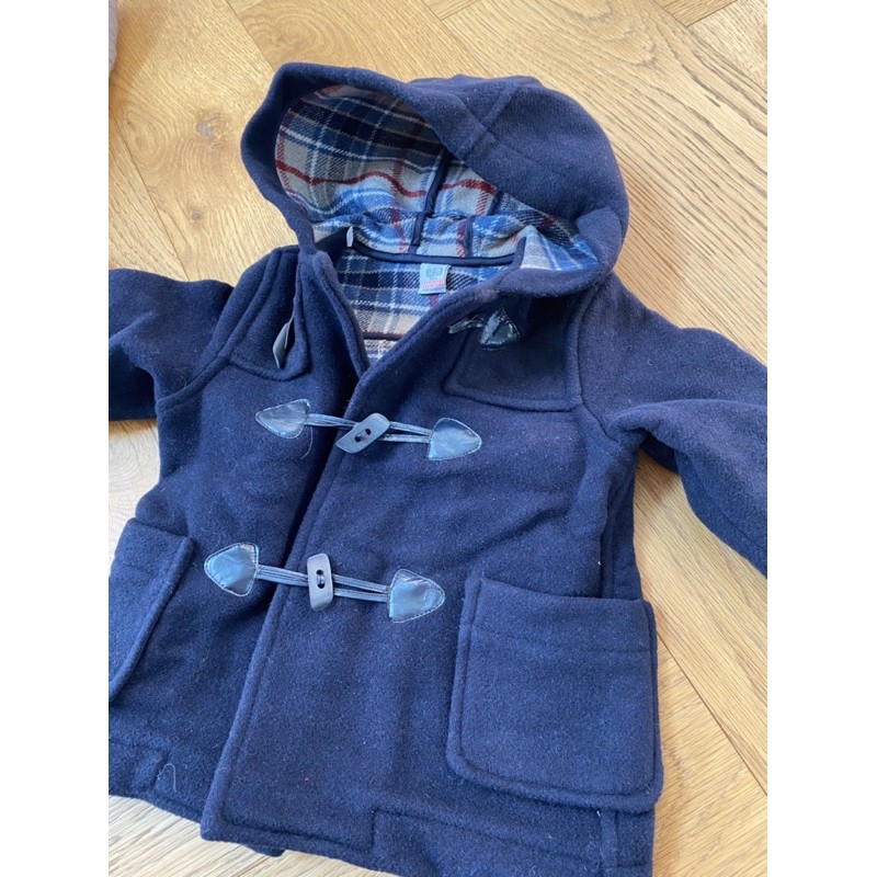Zara baby法國帶回 專櫃品質 男童牛角大衣，內格紋很美