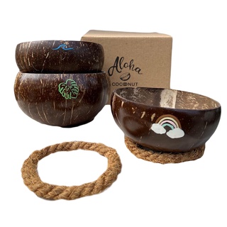 【Aloha Cocoonut】熱帶天堂手繪3碗組《屋外生活》戶外 野餐 環保