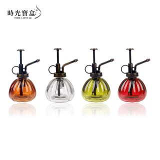 復古玻璃灑水壺 開立發票 臺灣出貨 按壓澆花噴霧瓶 澆花壺 噴霧器 花房植物澆花器-時光寶盒8259