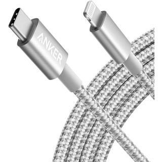 台灣現貨 銀色尼龍材質180cm Anker USB-C to Lightning Cable Nylon