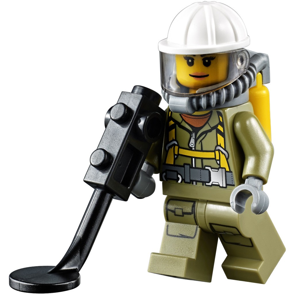 【小荳樂高】LEGO 城市系列 City 火山探險 全副武裝 女探險員 附手持物 (60121原裝人偶) cty0681
