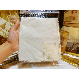 美國古董棉製老手巾/老手帕 復古棉製老手巾 可當小桌布 小桌巾 [LF-0015]