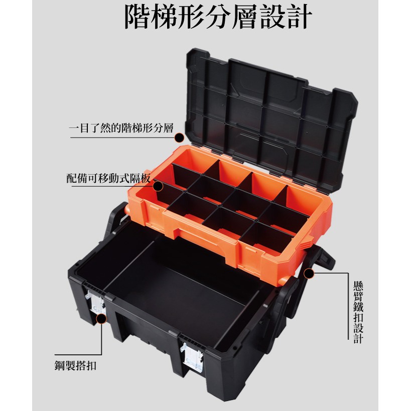【玖家五金】TACTIX TX-0658 58cm 階梯式系統收納工具箱