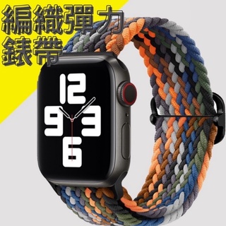 台灣出貨🚚 Apple Watch編織錶帶 適用S9 S8 S7 SE彈力 防潑水 尼龍 伸縮 蘋果手錶 iwatch